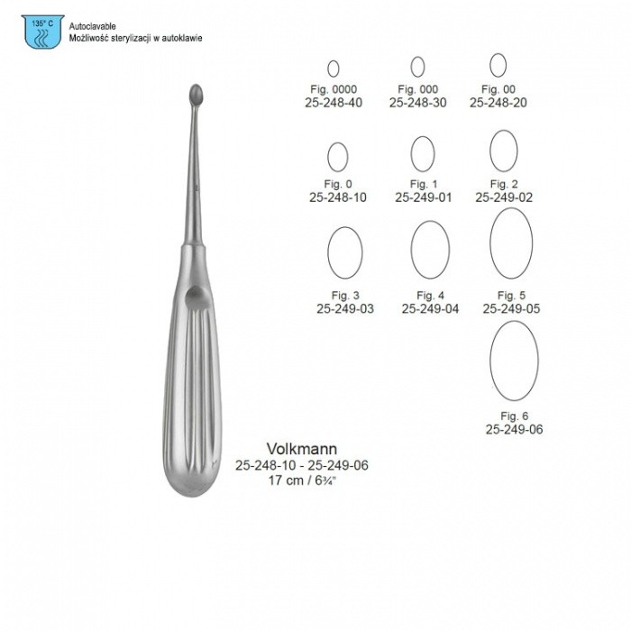 G 29-240-00 VOLKMANN - ŁYŻKA KOSTNA OWALNA 4MM