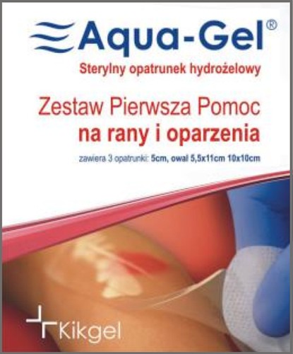 AQUA-GEL PIERWSZA POMOC A'3 - ZESTAW OPATR.HYDROŻEL STERYLNY