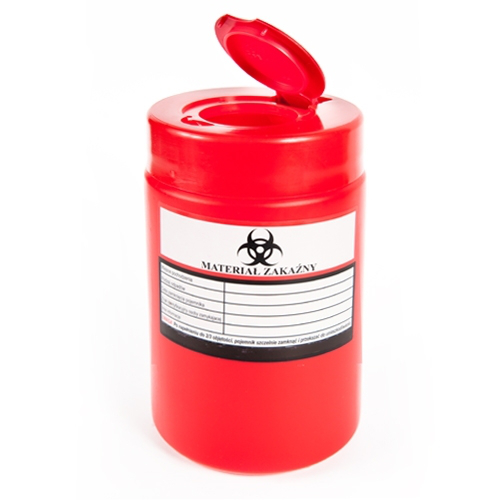 MARPLAST 700ML CZERWONY - POJEMNIK NA ODPADY MED.