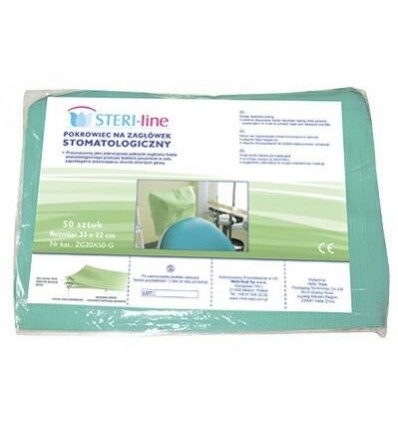 POKROWCE NA ZAGŁÓWEK STOMAT. PAP-FOL. A'50 ZIELONE "STERILINE"