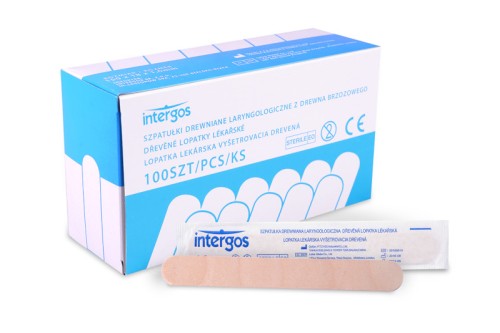 INTERGOS - SZPATUŁKI LARYN. STER.DREW.INDYW.PAK A'100