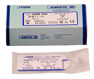 Szwy niewchłanialne AMIFIL MC204 2/0 45cm CE7-26mm 3/8 A'10