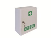 VERA 1 (33) - APTECZKA METAL BIUROWA BIAŁA 30*25*11CM (WYPOSAŻ.DIN 13164PLUS)