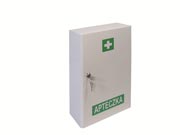 VERA 2 (34) - APTECZKA METAL BIUROWA BIAŁA 40*25*11CM (WYPOSAŻ.DIN 13157PLUS)