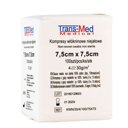 TRANSMED 30G 4W 10*10CM - KOMPR.WŁÓK.N/STER.(A'100)