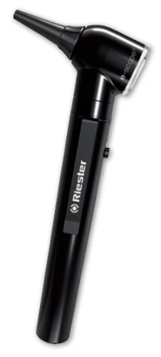 RIESTER-2111-203 E-SCOPE CZARNY - OTOSKOP ŚWIATŁOWÓD LED 3,7V, FUTERAŁ