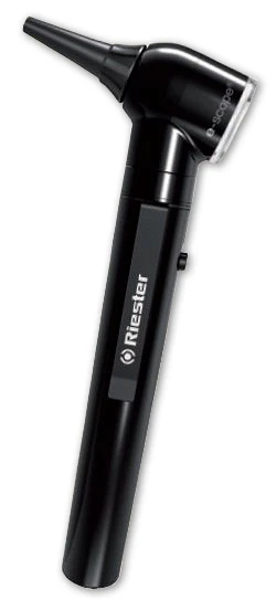 RIESTER-2111-203 E-SCOPE CZARNY - OTOSKOP ŚWIATŁOWÓD LED 3,7V, FUTERAŁ