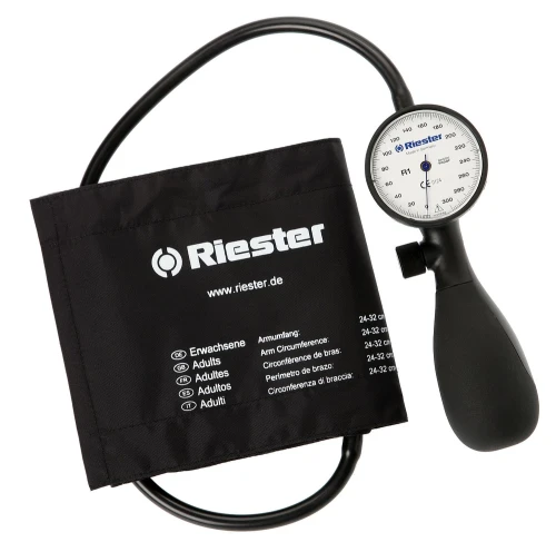 RIESTER-1251-150 R1 SHOCK-PROOF - CIŚNIE.ZEGAR.Z TWORZYWA, MANKIET 1*WĄŻ RZEP, DLA DOROSŁYCH