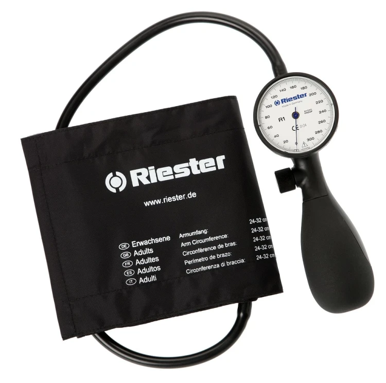 RIESTER-1251-150 R1 SHOCK-PROOF - CIŚNIE.ZEGAR.Z TWORZYWA, MANKIET 1*WĄŻ RZEP, DLA DOROSŁYCH