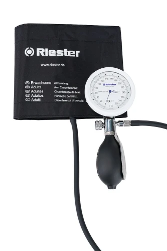 RIESTER-1364-107 PRECISA N SHOCK-PROOF - CIŚNIE.ZEGAR.METAL, MANKIET 1*WĄŻ RZEP, DLA DOROSŁYCH