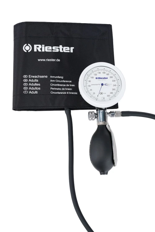RIESTER-1364-107 PRECISA N SHOCK-PROOF - CIŚNIE.ZEGAR.METAL, MANKIET 1*WĄŻ RZEP, DLA DOROSŁYCH