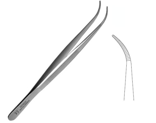 Pinceta do szwu odgięta 12,5cm