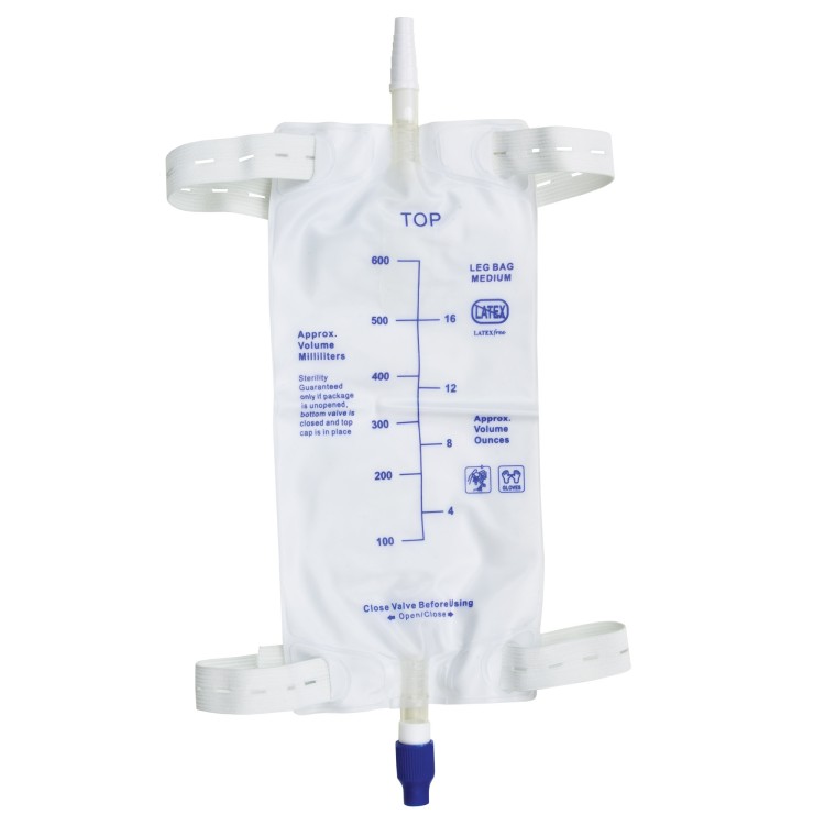 Worek do moczu mocowany do nogi z taśmami 600ml (prostokąt) GREATCARE